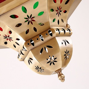 Modern Interior Home <strong>Copper</strong> Chandelier Southeast Asia Stained Glass Glass Chandelier Arab Muslim Retro Style <strong>Copper</strong> <strong>Lamp</strong> - Product Image 5