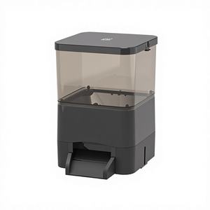 Eco-vriendelijke automatische visvoeder met timer, modern design, zilverkleurig LCD-scherm, op batterijen, buitenbak, 4L inhoud - Product Image 1