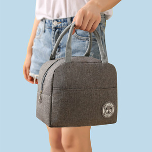 Bolsa térmica gris para el almuerzo, para viajes y picnics - Product Image 1