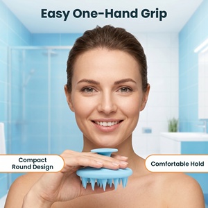Easy Grip Soft <b>Silicone</b> <b>Scalp</b> <b>Massager</b> Shampoo Brush Gentle Deep Clean Hair Scrubber for Hair Washing Salon Home Use - Product Image 2