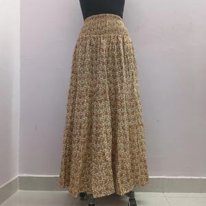 High Quality Cotton Maxi Skirt <b>for</b> Women Long Screen Printed Waist <b>Sewing</b> Pattern Design <b>for</b> Smoking ODM Supply - Product Image 2