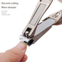 Kit de coupe-ongles anti-éclaboussures en acier inoxydable, outils de manucure tranchants et durables avec lime à ongles pour la maison et les voyages