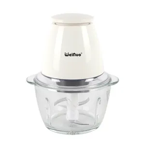 Hot Sell 4 blades 250W 1L capacity glass bowl electric meat chopper food processors, Meat mincer onion vegetable chopper