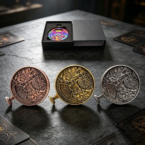 Rueda <span class=keywords><strong>de</strong></span> Dados Metálica Giratoria <span class=keywords><strong>de</strong></span> Alta Resistencia, 213g, Aleación <span class=keywords><strong>de</strong></span> Zinc, Doble Cara, para Juegos <span class=keywords><strong>de</strong></span> Mesa DND RPG - Product Image 3