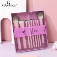 Ensemble de 9 pinceaux de maquillage professionnels pour le visage et les yeux, pinceaux plats pour le fond de teint, la poudre, le blush et les yeux
