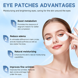 Parches de Colágeno 100% Naturales, Sin Alcohol ni Conservantes, para el Contorno de Ojos, Antiarrugas, con Ácido Hialurónico, Mascarilla de Gel - Product Image 2