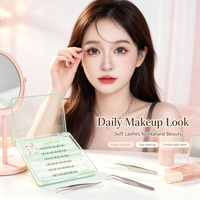 Fournisseur de plateaux de cils, extensions de cils à marque privée, cils inférieurs naturels individuels, faux cils inférieurs doux et légers