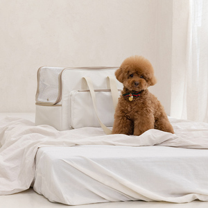 Mochila de lado suave expandible para cachorros coreanos aprobada por la aerolínea, portador de mascotas, algodón, poliéster, diseño portátil, tamaños de uso para perros pequeños - Product Image 6