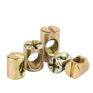 Écrous à fente horizontale M7 en acier au carbone zingué pour meubles - Product Image 1