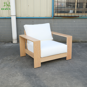 Canapé d'angle de jardin en aluminium 3 <span class=keywords><strong>places</strong></span>, motif bois, résistant à l'eau, pour patio extérieur et cour - Product Image 4