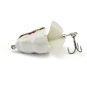 Hunthouse — appât dur flottant en forme de grenouille pour la pêche, leurre pour attraper des poissons tels que les bars, sculpté à la main, avec queue rotative, nouveau modèle - Product Image 4