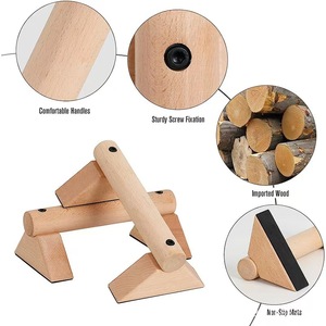 CekPo Banco de Flexiones de Madera, Color Madera Natural, Equipo de Ejercicio Interior Duradero, Bancos Unisex - Product Image 2