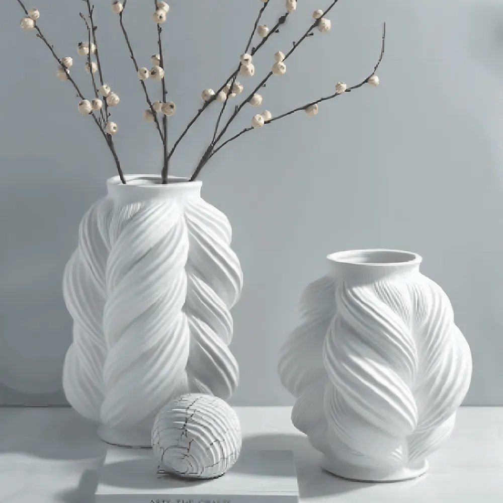Nordic Nuovo Disegno di Figura di Foglio Bianco Da Sposa Moderna Porcellana Vaso di Fiore di Ceramica Per La Decorazione Domestica