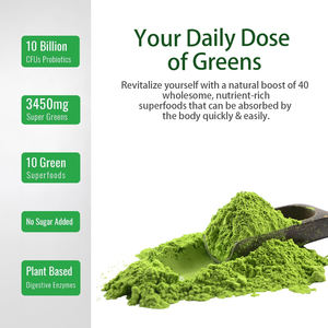 Oem Veganistisch Kruid Extract Super Greens Mix Organische Superfoods Probiotica Poeder Energiedrank Enzymen Energie Detox Poeder - Product Image 5