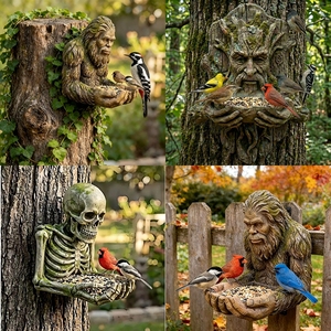 Comedero para Pájaros de Resina Bigfoot, Estación Decorativa Colgante para Árbol, para Jardín y Patio, Escultura Artística para Jardín - Product Image 2