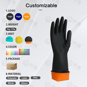 Guantes de látex personalizados al por mayor de fábrica Guantes de cocina impermeables industriales para limpieza - Product Image 2
