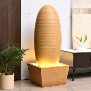 Fuente de agua Quanfangyuan 43x43x105cm Diseño geométrico amarillo Decoración interior y exterior - Product Image 3