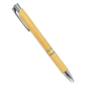 Hot Selling Recycled Eco Friendly Bamboo Advertising Ballpoint Pens Natural Wooden High Quality Ballpoint Pens