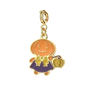 Accesorios de colgante de acero inoxidable DIY de Halloween estilo europeo-americano: divertidos fantasmas, calabazas, calaveras, brujas, chapados en oro. - Product Image 5