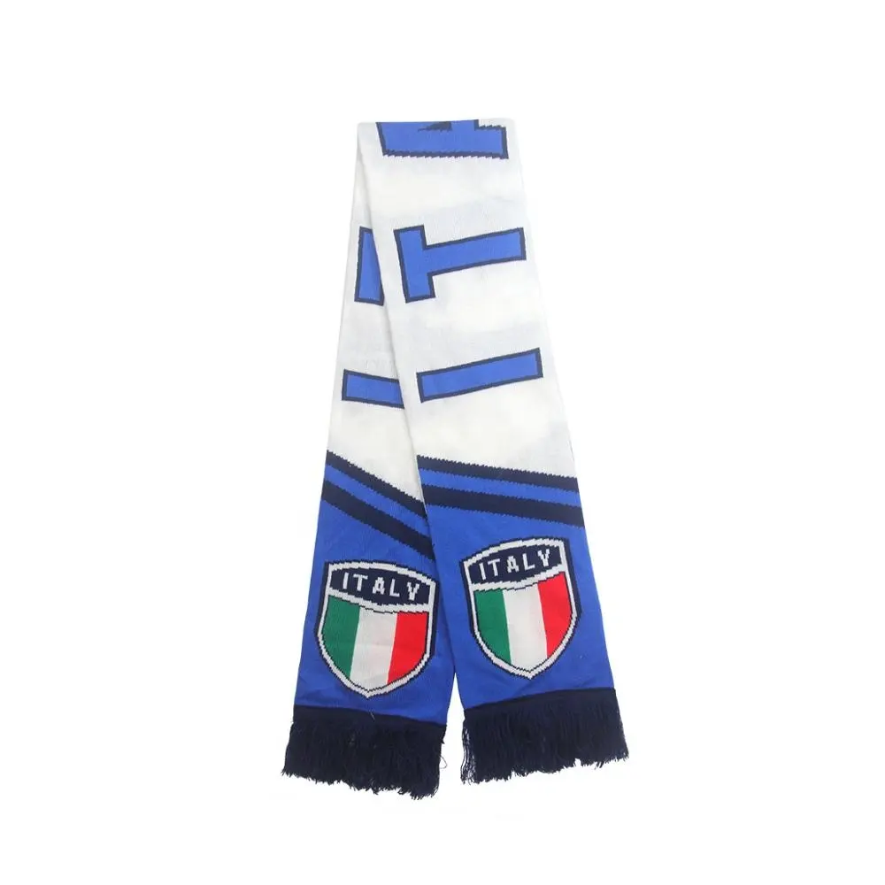 Дешевый итальянский жаккардовый футбольный спортивный шарф SS19-3W011