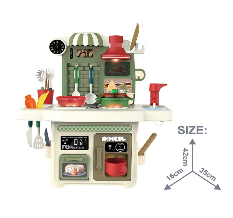 Kids kitchen set toys funny pretend play kitchen set with light music children play house cooking set toy