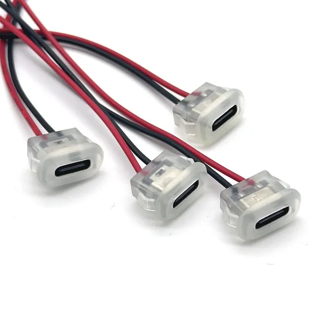 USB Type C Connector Jack Female Type-C With card buckle 3A High Current Fast Charging Jack Port transparent Charger Plug Socket