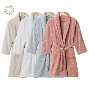 Custom Bamboo Viscose Cotton Spa Hotel Robes Clothes Towel Cotton Women Luxury Bath Robes Loungewear Sets