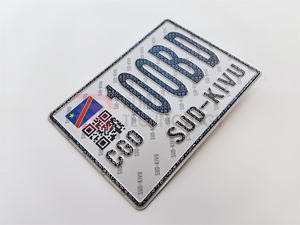 Plaque d'immatriculation personnalisée anti-contrefaçon RDC Sud-Kivu, échantillon gratuit, faible MOQ pour plaque d'immatriculation de véhicule sur mesure - Product Image 2