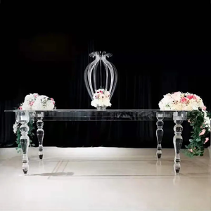 Nhà Máy Acrylic Đồ Nội Thất Rõ Ràng Hội Nghị Văn Phòng Acrylic Bàn Glasstop Bảng Khách Sạn Đám Cưới Bàn Ăn Hình Chữ Nhật Pha Lê - Product Image 6