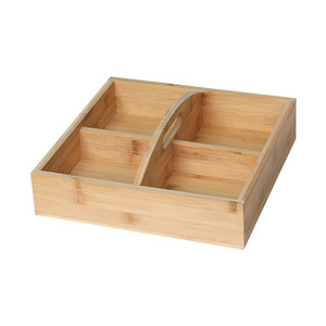 Bandeja de Almacenamiento de Madera Roja con Cuatro Compartimentos, Caja Rectangular para Dulces, Accesorios, Plato para Frutas, Tipo Vertical DS 1204 - Product Image 5