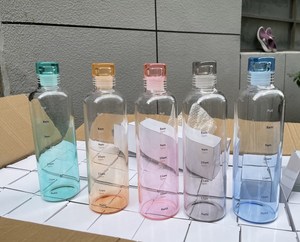 Manufacture 500ml Large Size With Timescale Lids Transparent <strong>Milk</strong> Sport Outdoor Drinkware Glass Water <strong>Bottle</strong> - Product Image 5