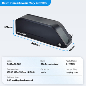 <span class=keywords><strong>Batterie</strong></span> Hailong Downtube Ebike 36V 48V 20.8Ah 28Ah Pack Lithium 18650 avec BMS 30A <span class=keywords><strong>pour</strong></span> Moteur 1000W - Product Image 2
