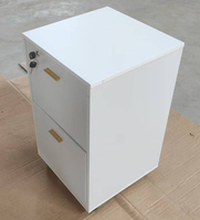 Gabinete de archivos rodante de 2 cajones con cerradura, archivador de madera debajo del escritorio compatible con tamaño carta/legal/A4 para oficina en casa, blanco
