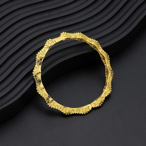 Jxx New Design Jewelry 24K <b>Gold</b>-<b>plated</b> Brass Women <b>Bangle</b> Indian Dubai Arab <b>Bangles</b> Wholesale - Product Image 3