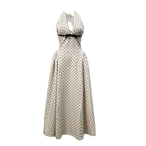 Vestidos de satén retro con lunares para mujer, de verano, lavables, de tela no tejida, largos hasta el suelo, ajustados, ropa de boutique al por mayor, ¡los más vendidos! - Product Image 1