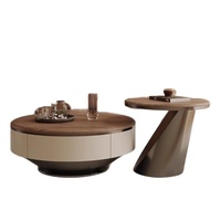 Ensemble Table Basse en Bois de Noyer, Luxe Léger, Simple et Moderne, Durable avec un Style Ancien pour Petits Salons et Appartements