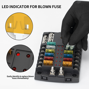 12 vías 24V coche SafetyHub hoja portafusibles cajas Marin <span class=keywords><strong>Camper</strong></span> impermeable advertencia LED <span class=keywords><strong>caja</strong></span> <span class=keywords><strong>de</strong></span> bloque <span class=keywords><strong>de</strong></span> <span class=keywords><strong>fusibles</strong></span> 12V con <span class=keywords><strong>fusibles</strong></span> ATO ATC - Product Image 5