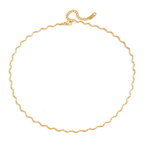 สร้อยคอทอง 18K สแตนเลสสตีล ดีไซน์เรียบง่าย สำหรับตลาดเครื่องประดับข้ามพรมแดน - Product Image 5