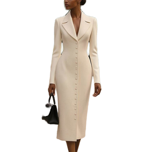 <span class=keywords><strong>Robe</strong></span> Blazer Fourreau Exécutive Ivoire pour Femme, Longueur Genou, Élégante, Formelle, Professionnelle, pour le Bureau, Automne, de Fabricant Vérifié - Product Image 1