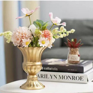 Vase à fleurs vintage européen en fer forgé, pot de plante en métal, jardinière antique rustique, support <span class=keywords><strong>d</strong></span>écoratif pour la maison, les mariages, le jardin, l'extérieur et la terrasse - Product Image 2