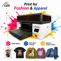 Imprimante textile automatique 3ALPS DTG à poste unique avec têtes d'impression I1600, alimentation continue en encre, port réseau Gigabit