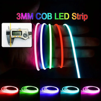 RGB 400LEDs 12V/24V 9W COB tira de luces Super delgada brillante 3MM sin puntos Flexible Corte libre tira de luz LED para decoración interior DIY