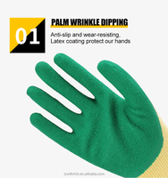 Gants de sécurité industriels multi-usages en coton polyester 10 gauge, enduits de latex froissé