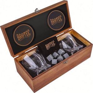 Juego de Vasos de Whisky con Logotipo Personalizado |   Vaso de Cristal Grabado con Láser |   Regalos Corporativos de Lujo y Amenidades para Hoteles, Juego de Vasos para Whisky - Product Image 1