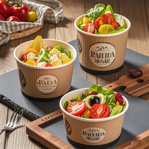 Tazón de Papel Kraft Personalizado de Grado Alimenticio, Ecológico y Desechable de 500 ml para Ensaladas - Product Image 4
