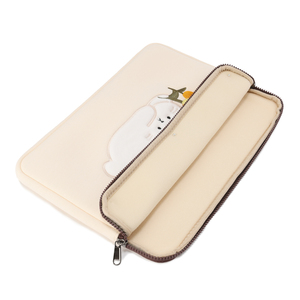 Sac d'ordinateur portable en polyester moelleux de style coréen moderne personnalisé de 11 à 17 pouces avec fermeture à glissière durable mallette portable mallette - Product Image 2