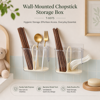 Support mural portable pour baguettes en plastique Jubilant avec égouttoir intégré pour cuisine et maison