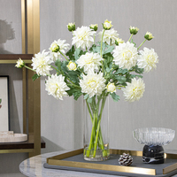 Arrangement de plantes artificielles faites à la main OEM, bouquet de fleurs en soie, fleurs en plastique, vase en verre, tige câblée, taille personnalisée pour mariage
