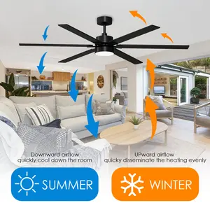Ventilateur de plafond électrique <span class=keywords><strong>silencieux</strong></span> moderne de 66 pouces avec moteur BLDC, lumière LED, télécommande, efficacité énergétique pour une utilisation en extérieur, à domicile, à l'hôtel - Product Image 4