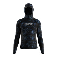 Maillot de bain personnalisé avec capuche, visière, poche zippée, protection solaire, coupe ajustée pour homme
